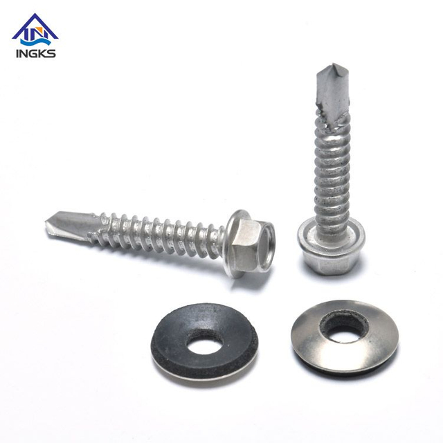 Stainless Indented Hex Wafer Head Self Drilling Screw