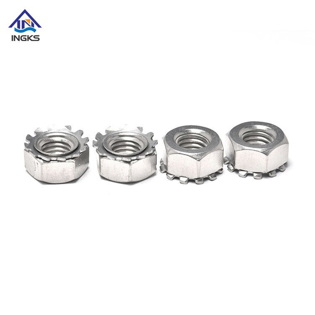 Đai ốc nắp kh&oacute;a bằng th&eacute;p kh&ocirc;ng gỉ loại K c&oacute; v&ograve;ng đệm kh&oacute;a răng