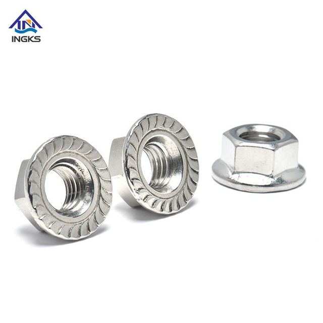 DIN6923 M5-M20 Hex Nut Stainless Steel 304 316 Hex Flange Nut Self-Locking Serrated