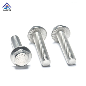 ដែកអ៊ីណុក 304 316 DIN 6921 Hexagon Flange Bolt Hex Washer Head 