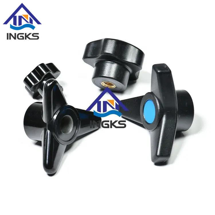 Kunststof deksel Vijflobbige klemknop Messing inzetmoer Bakeliet Kunststof sterknop Mannelijk